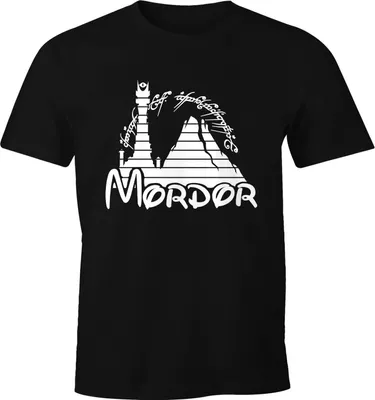 Produktbild von Herren T-Shirt Bedruckt Aufdruck Fantasy Motiv Parodie Print Mordor lustig Fun-Shirt Spruch lustig Moonworks® schwarz L