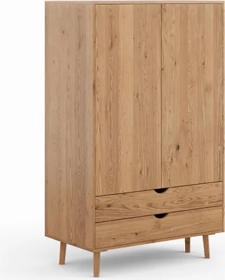 Produktbild von Kleiderschrank Simona Wäscheschrank Massivholz geölt Eiche Natur Breite wählbar
