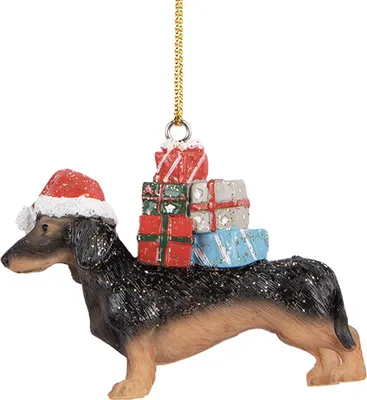 Produktbild von Clayre & Eef Weihnachtsanhänger Hund Dackel 7x2x6 cm Braun Kunststoff
