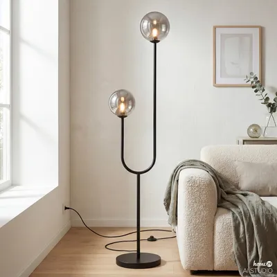 Produktbild von home24 Stehleuchte - Glas / Eisen - 2-flammig