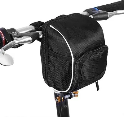 Produktbild von Fahrrad-Lenkertasche - Abnehmbare Fahrradtasche - Wasserdicht - Mit Reißverschluss - Fahrradlenker Tasche - 16x13x7 cm - Fahrradzubehör - Schwarz