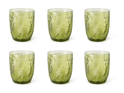 Zdjęcie produktu dla Excelsa zestaw 6 szklanek do wody Leaf glass 30 cl zielony