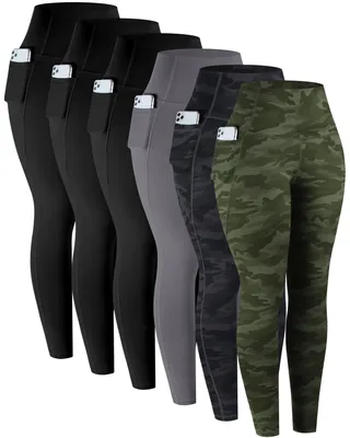 Produktbild von LZYVOO Leggings mit Taschen für Damen, 6er-Pack, weich, hohe Taille, Bauchkontro