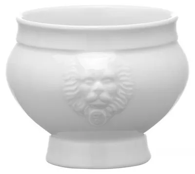 Produktbild von 48x Suppenschüssel / Suppentasse Löwenkopf, Porzellan, weiß, 0,25L, Ø 12 cm