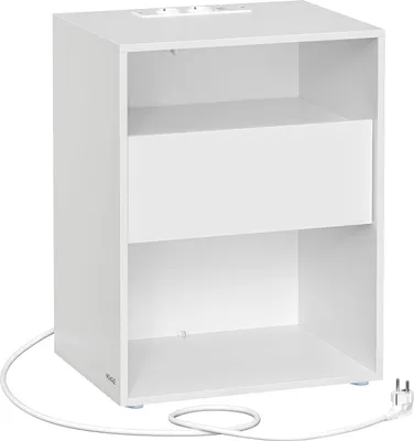 Zdjęcie produktu dla Biały stolik nocny z portami USB