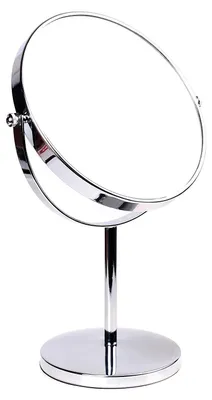 Image de Miroir sur pied avec grossissement 10x, 20 cm, miroir de maquillage, pivotant à 360°. Miroir de maquillage chromé, miroir de rasage, miroir de salle de bains, double face : vue normale + grossissement 10x, KXD3108-10x