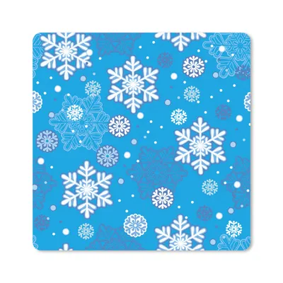 Produktbild von MuchoWow® Mauspad Mousepad Schneeflocke - Winter - Weihnachten - Muster 20x20 cm - Mousepads - Maus Mat - Pad - Mausunterlage - Desk Mat - Bureauartikeln