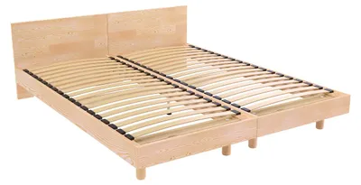 Image de Lits jumeaux bois massif avec têtes Twin - 80x200, Brut (sans vernis)