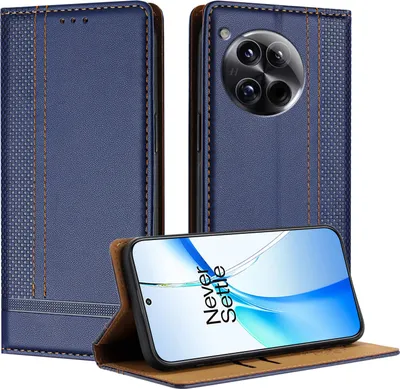 Image de Etui pour OnePlus 12 étui en cuir avec fonction stand bleu