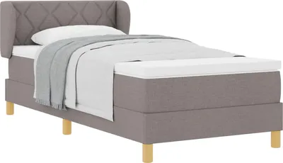 Produktbild von Boxspringbett mit Kopfteil Taupe 90 x 200 cm Stoff