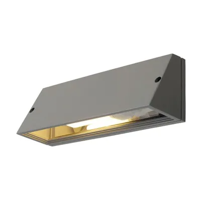 Image de SLV Pema 230034 Outdoor wall light Energy-saving bulb, LED (monochrome) E-27 15 W Silver-grey