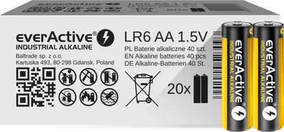 Zdjęcie produktu dla Alkaline-Batterien everActive LR6 AA Industrial Alkaline - Schachtel 40 Stk.