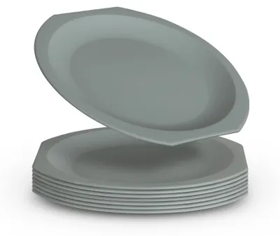 Image de Assiettes en plastique - sans BPA (Ø 23 cm) Vert Lot de 8
