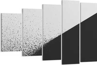 Produktbild von Bild auf Leinwand - Leinwandbild - 5 Teile - Schwarzweiß Hintergrund Geometrie - 150x100cm Wand Bild Wanddeko Wandbilder Leinwanddruck Bilder Wanddekoration Leinwand bilder EG150x100-4989