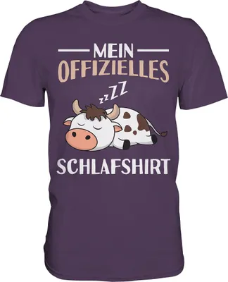 Produktbild von Offizielles Schlafshirt Nachthemd Schlafanzug Pyjama Kuh T-Shirt – Urban Purple / M