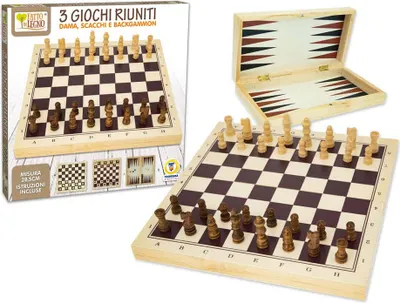Immagine prodotto di Dama Scacchi 3 In 1 In Legno