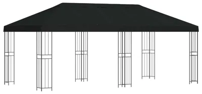 Produktbild von vidaXL Pavillon mit Seitenwänden 6 x 3 m Schwarz Polyester und Stahl