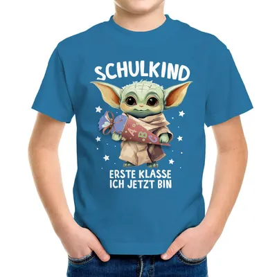 Produktbild von Kinder Jungen T-Shirt Einschulung Baby Schulkind Erste Klasse ich jetzt bin Spruch lustig Schulanfang Moonworks® ozean-blau 141-152 (11-12 Jahre)