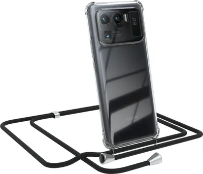 Produktbild von EAZY CASE Handykette kompatibel mit Xiaomi Mi 11 Ultra, Handyhülle mit Umhängeband, Handykordel, Schutzhülle Clear, Band in Schwarz