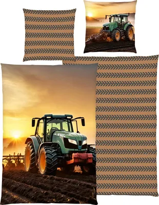 Produktbild von Herding Wendebettwäsche Traktor" gelb 1x 135x200 cm + 1x 80x80 cm"