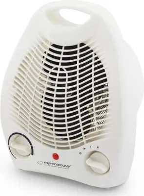 A white electric heater is shown against a white background.