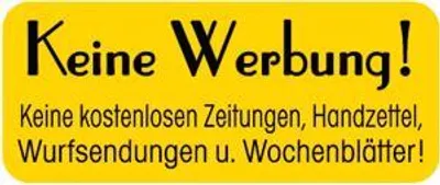 Produktbild von PVC-Aufkleber - KEINE WERBUNG - 302057/3 - Gr. ca. 48 x 20 mm