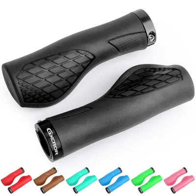 Obrázek produktu pro Ergonomické gripy na kolo, průměr 22,2 mm, pro horská kola (MTB), protiskluzové, s dvojitou aretací, černé