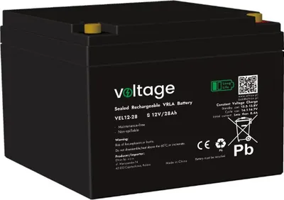 Zdjęcie produktu dla Akumulator AGM Voltage Long Life 12V 28Ah VEL12-28 (Żywotność 15 lat)