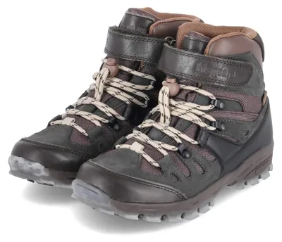 Immagine prodotto di Stivali da outdoor unisex per bambini, marca Bisgaard, modello RIVER TEX, color marrone, realizzati in pelle e tessuto, taglia 36