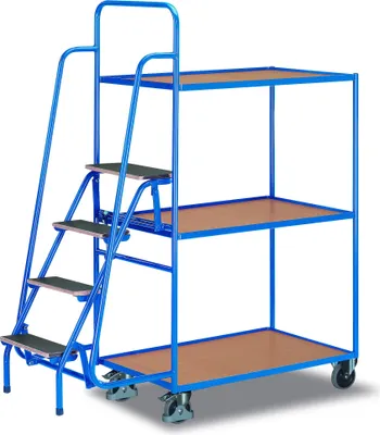 Produktbild von Variofit Kommissionierwagen mit 3 Ladeflächen, hoch sw-600.616