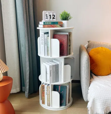 Image de Étagère rotative en bois massif pour enfants et adultes