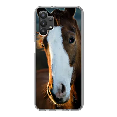 Produktbild von MuchoWow® Handyhülle Schutzhülle Hülle für Samsung Galaxy A32 5G Pferd - Kopf - Licht Silikon Softcase Handy Hülle - Softcase
