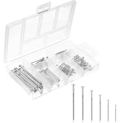 Produktbild von Nägel Set 140 Stück Stahl verzinkt 5 Größen für Heimwerken Bilder Aufhängen