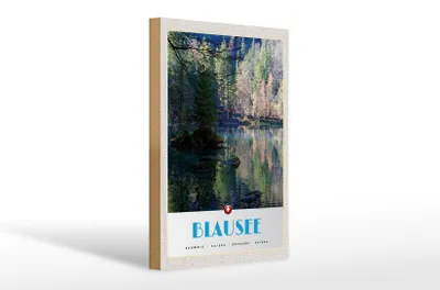 Produktbild von Holzschild Reise 20x30cm Blausee Schweiz Natur Wald Urlaub