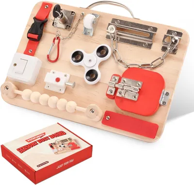 Immagine prodotto di Tavola sensoriale Montessori - Giocattolo educativo in legno - Giochi in legno - Giocattoli da viaggio - Attività creative