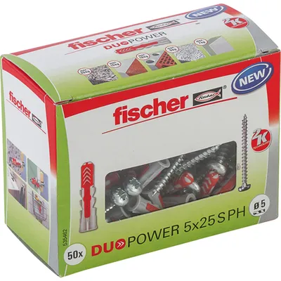 Produktbild von fischer DUOPOWER 5 x 25 PH LD mit Panhead-Schraube