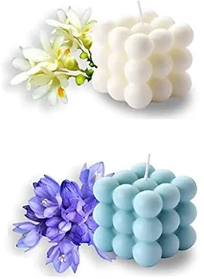 Produktbild von Tägliche Waren- Duftkerzen 2er Set - Rauchfreie Soja Duftkerzen - Bubble Form - Ästhetische Wohndekoration - Angenehme Blumen Duft - Perfektes Geschenk - Bubble Kerzen