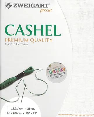 Zdjęcie produktu dla Tkanina do liczenia CASHEL typu branch precut 28 ct. 3281 100% len kolor 101 mlecznobiały, 48x68 cm