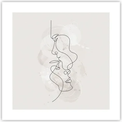 Produktbild von Poster - Poster ohne Rahmen - Einzeilig Mann Frau - 40x40 cm - Wand Bild - Wanddeko - Wandbilder - Kunstposter - Wandposter - Bilder - Kunstdruck - Wanddekoration - Wandbild - P2XAC40x40-4629