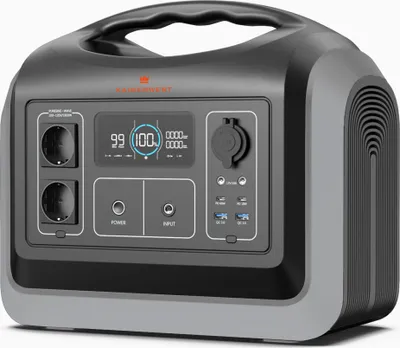 Produktbild von KAISERWERT Power Station 1200W, tragbarer Stromgenerator mit LiFePO4 Batterien, 1200W (992Wh), LED-Licht für Camping & Stromausfälle.