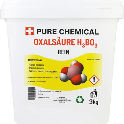 Produktbild von PURE_CHEMICAL Borsäure 99,9% Pulver, 3 kg, für Füße, wiederverschließbarer Doypack