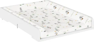 Produktbild von WOLTU Wickelaufsatz, Wickelkommode Aufsatz 60x10x80 cm, Wickelbrett für Kommode 46,5-50 cm tief, Wickeltischaufsatz mit 2 Kippschützen, MDF, Weiß
