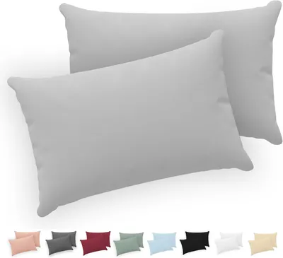 Zdjęcie produktu dla Poszewki na poduszki 50x70 (zestaw 2 szt.) - 100% bawełna dżersej, gramatura 150 GSM - 50x70 cm - Poszewki na poduszki 50x70 - Poszewki z zamkiem błyskawicznym - Certyfikat Oeko-Tex