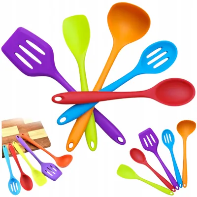 Produktbild von Hochwertiges Silikon Küchenutensilien-Set 5 Teile Mix Farben