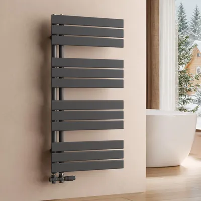 Produktbild von S'AFIELINA 1041x500mm Design Badheizkörper Handtuchheizkörper Flach Paneel Seitenanschlusss Heizkörper für Bad Handtuchtrockner Anthrazit 529 Watt