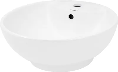 Produktbild von LuxeBath Waschbecken Aufsatzwaschbecken Rund, Ø 45,5x18,5 cm, Weiß, aus Keramik