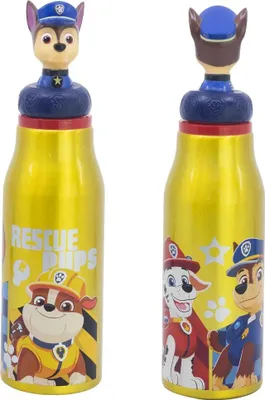 Produktbild von Paw Patrol 3D Kopf Chase Marshall Alu Wasserflasche Trinkflasche Flasche 690 ml