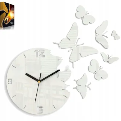 Produktbild von ModernClock Wanduhr 7 Schmetterlinge DIY Weiß