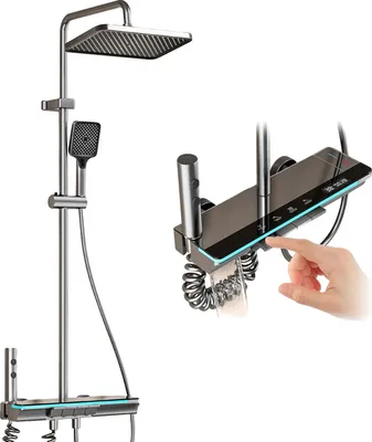 Obrázek produktu pro Sprchový systém, mosazná konstrukce, LED indikátor teploty, model pro teplou nebo studenou vodu