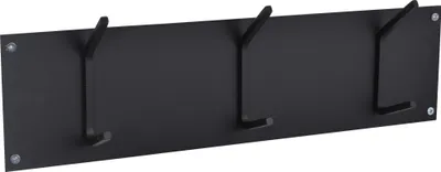 Zdjęcie produktu dla LOFT42 Factory Small Wieszak ścienny, czarny – 3 haczyki – 11,5 x 45 x 5,5